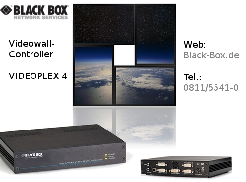 Videowall-Controller von Black Box ermöglicht als Video-Splitter eindrucksvolle Videowände.