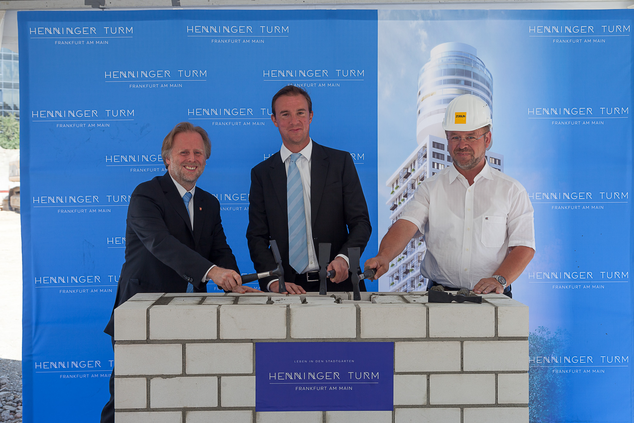 Grundsteinlegung zum Neubau des Henninger Turms Grundsteinlegung zum Neubau des Henninger Turms
