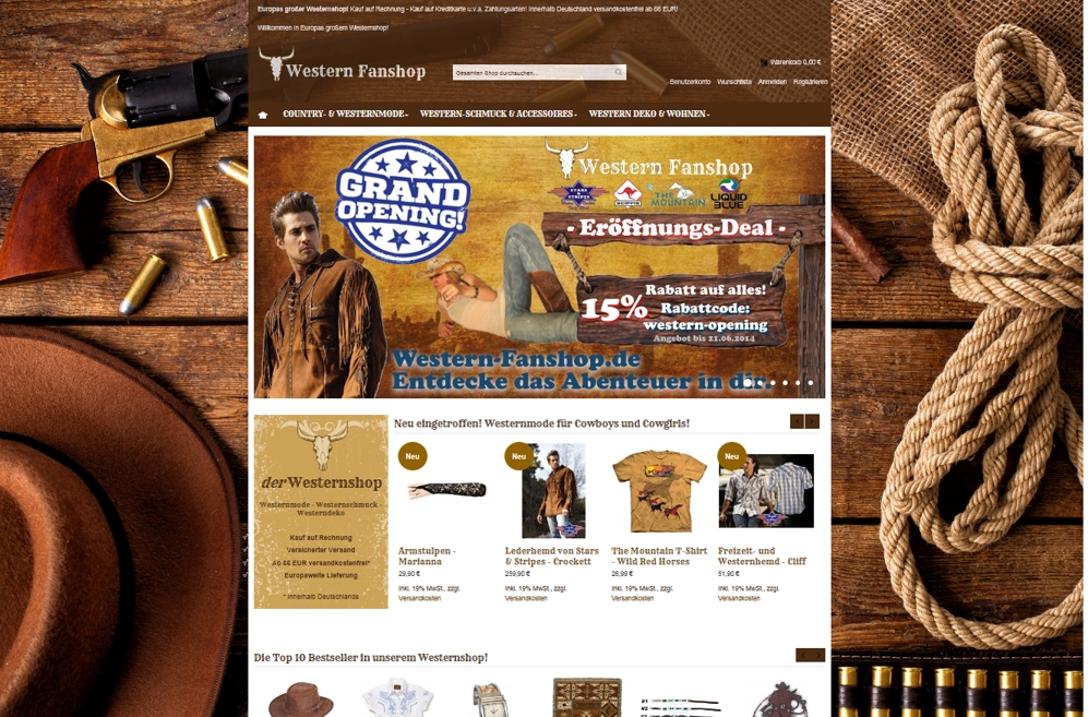 Western-Fanshop, der neue große Western-Shop im Internet