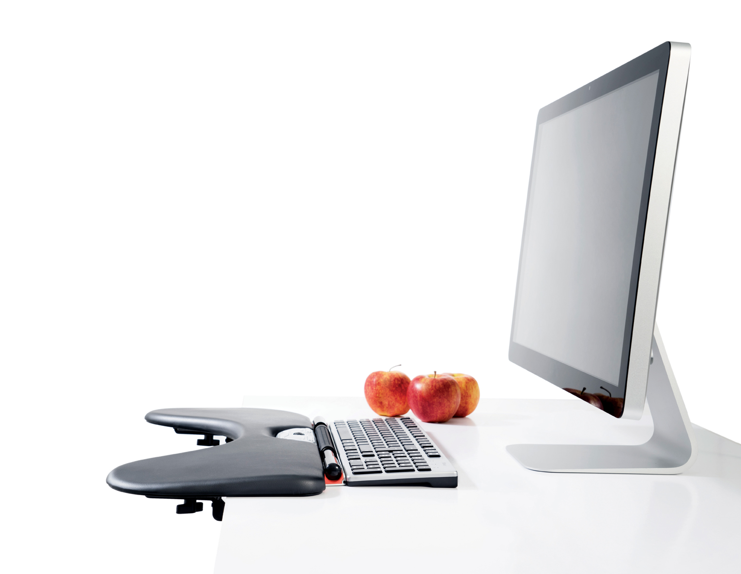 Die neue Tischlehne ergänzt die RollerMouse RED perfekt und sorgt für eine ergonomische Haltung. Die neue Tischlehne ergänzt die RollerMouse RED perfekt und sorgt für eine ergonomische Haltung.