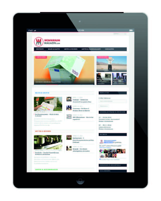 Wohnraummagazin: Werbefrei, regional und im Responsive Design auf sämtlichen Mobilgeräten nutzbar. Wohnraummagazin: Werbefrei, regional und im Responsive Design auf sämtlichen Mobilgeräten nutzbar.