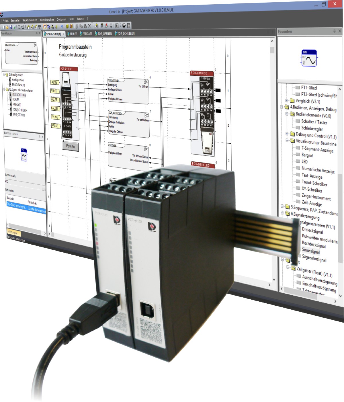Grafisches Programmiersystem iCon-L mit PACcubes-Modulen