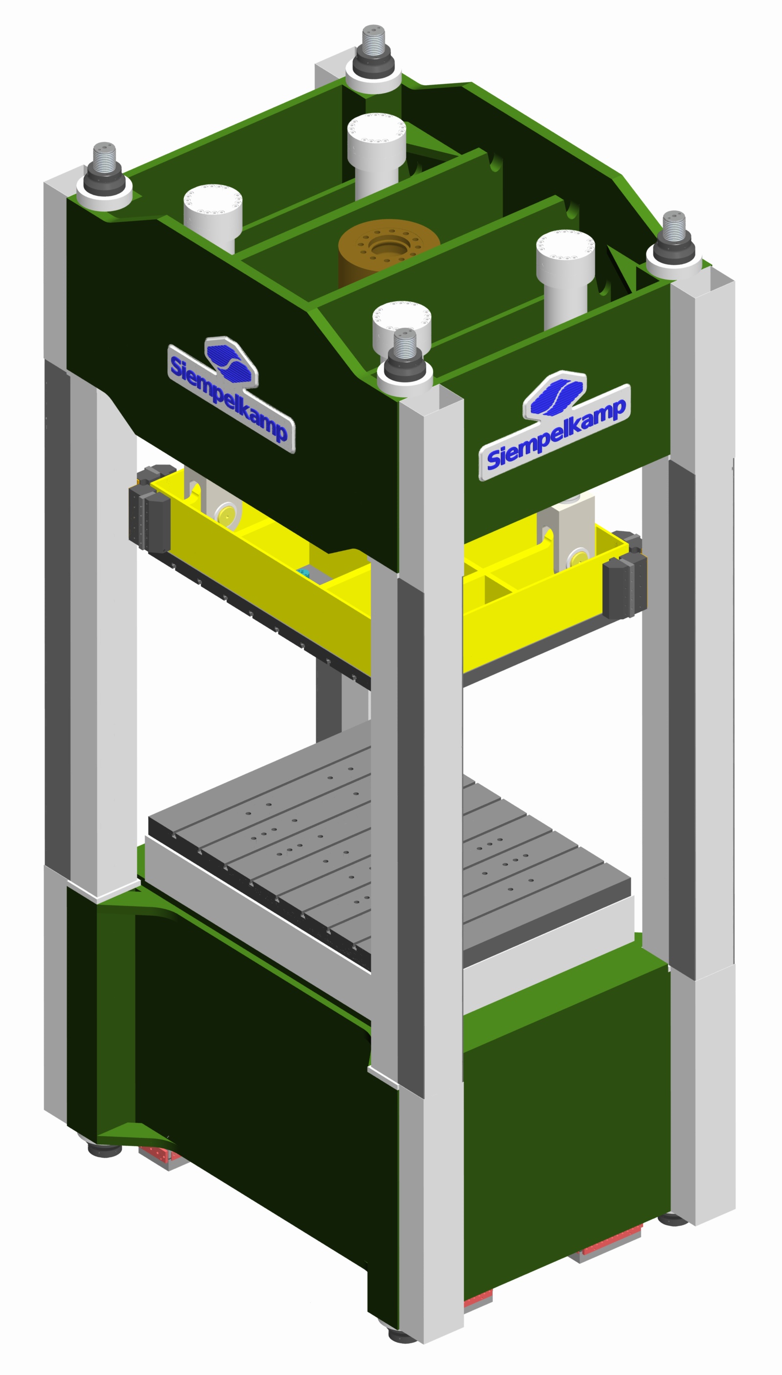 Presse mit optimiertem Stößeldesign und -antrieb Presse mit optimiertem Stößeldesign und -antrieb