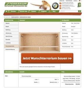 Terraium Konfigurator für Wunsch-Terrarium Terraium Konfigurator für Wunsch-Terrarium