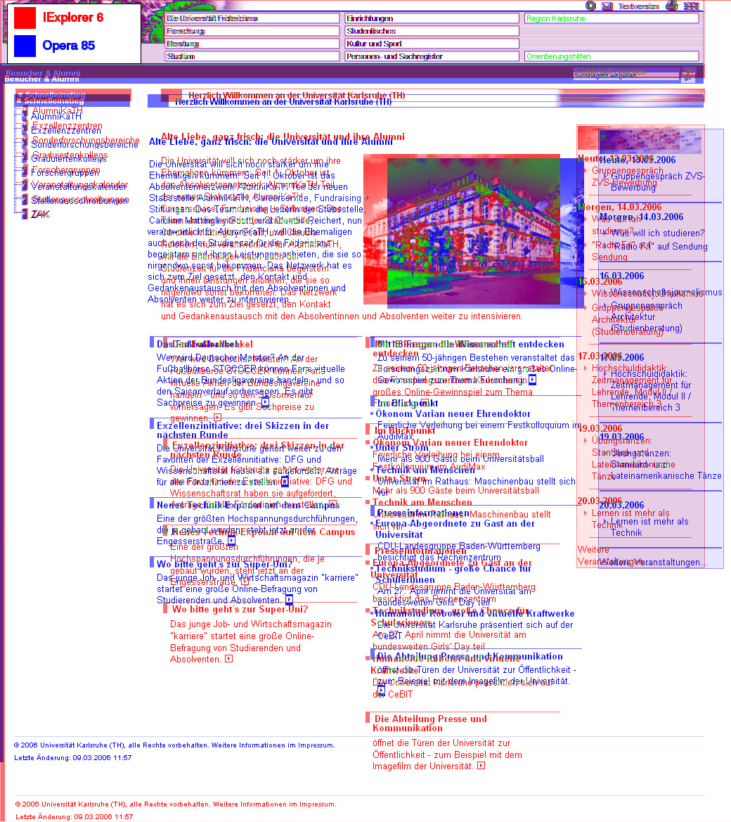 Mit einer neuen Software ist es möglich, die Darstellung von HTML-Seiten zu vergleichen.