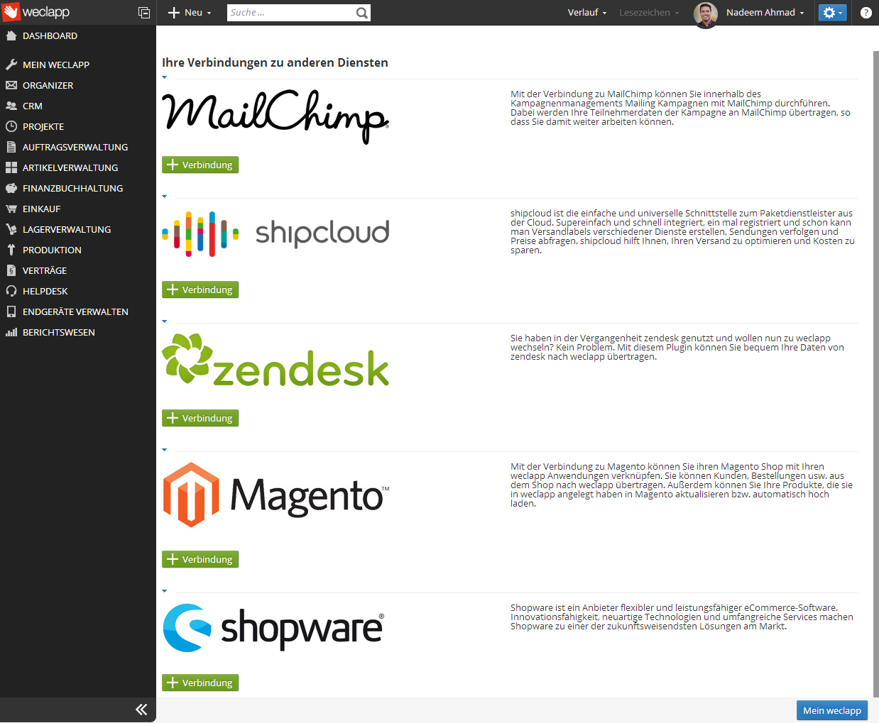 Weclapp Integrationen Weclapp Integrationen