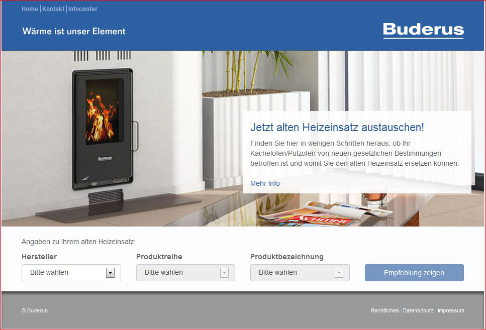 Austauschberater von Buderus hilft bei der Suche nach dem passenden Ersatz. Austauschberater von Buderus hilft bei der Suche nach dem passenden Ersatz.