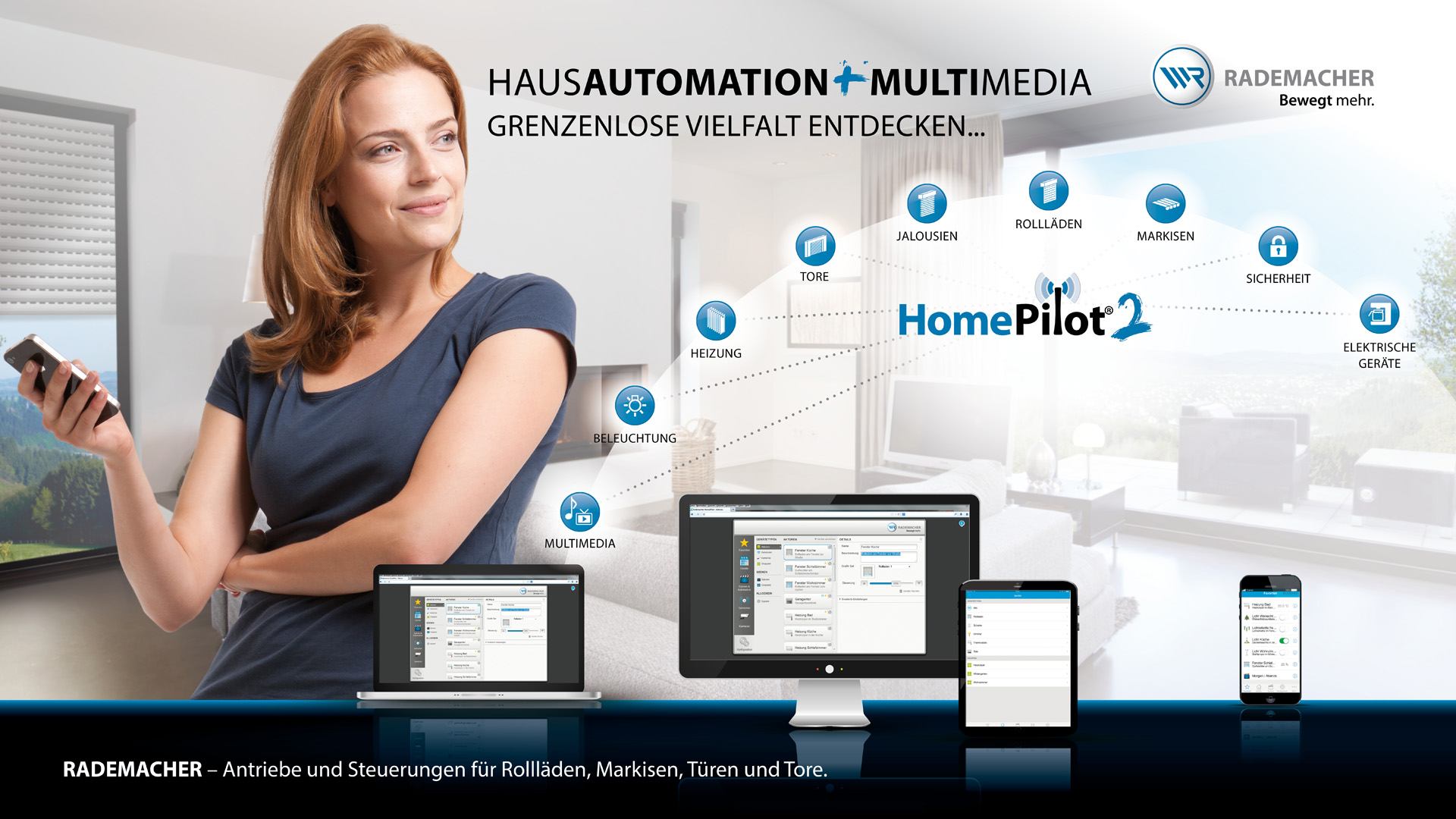 Der HomePilot2 verbindet erstmals die Hausautomation mit Multimedia