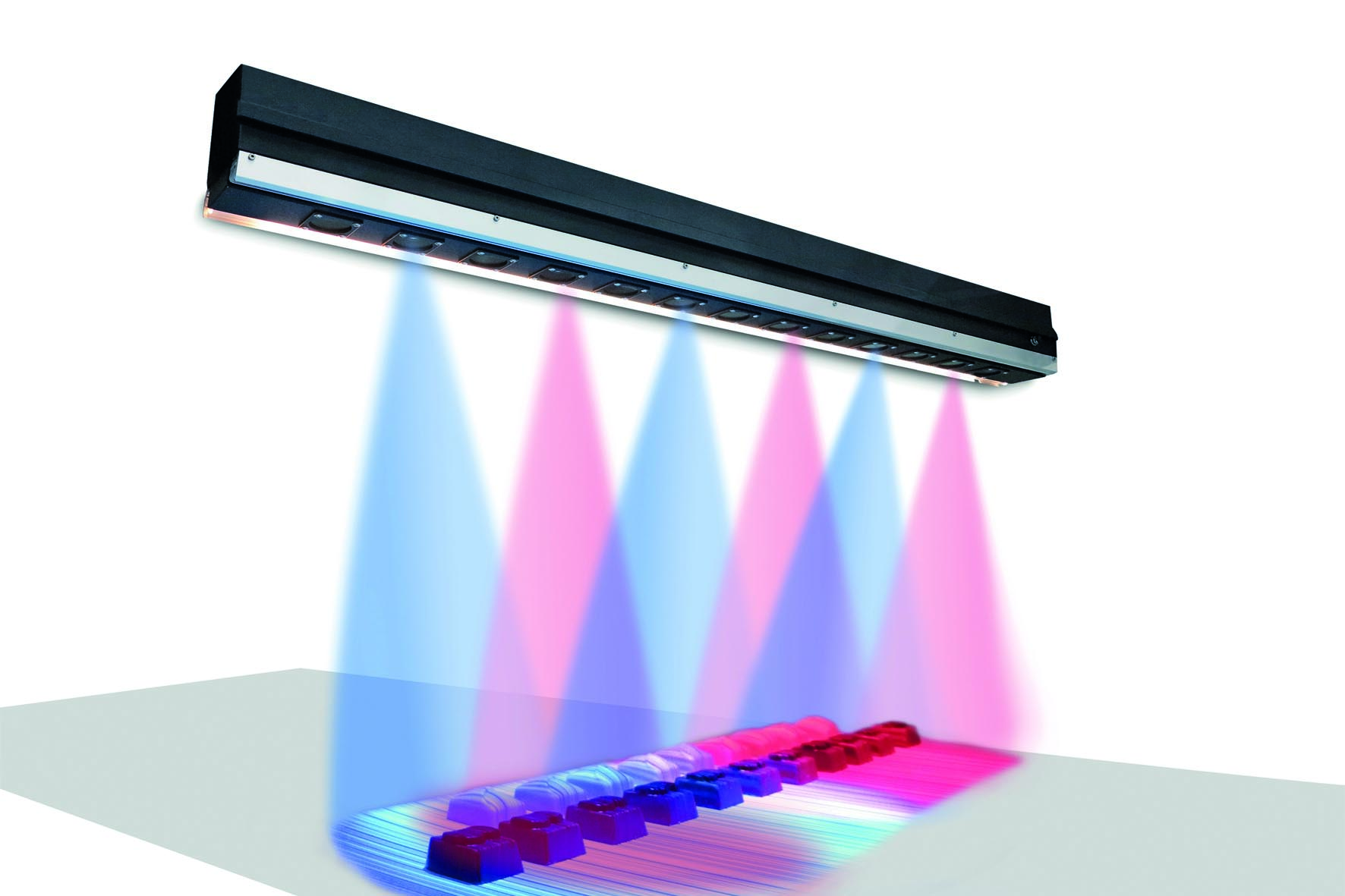 Schubert 3D-Scanner: schematische Darstellung der Sensoren und Projektoren