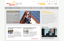 Randvoll mit Informationen, Expertentipps und Services: Das Ratgeberportal www.aktion-pro-eigenheim.