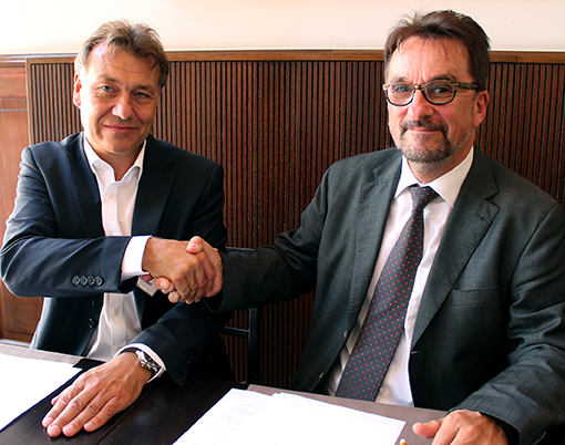 PLA-Geschäftsführer Heinz Hintzen und KoLoS-Geschäftsführer Ernst Mäußler (rechts)