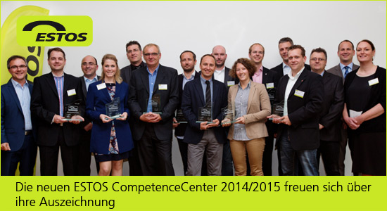 Die neuen ESTOS CompetenceCenter 2014/2015 freuen sichüber ihre Auszeichnung Die neuen ESTOS CompetenceCenter 2014/2015 freuen sichüber ihre Auszeichnung