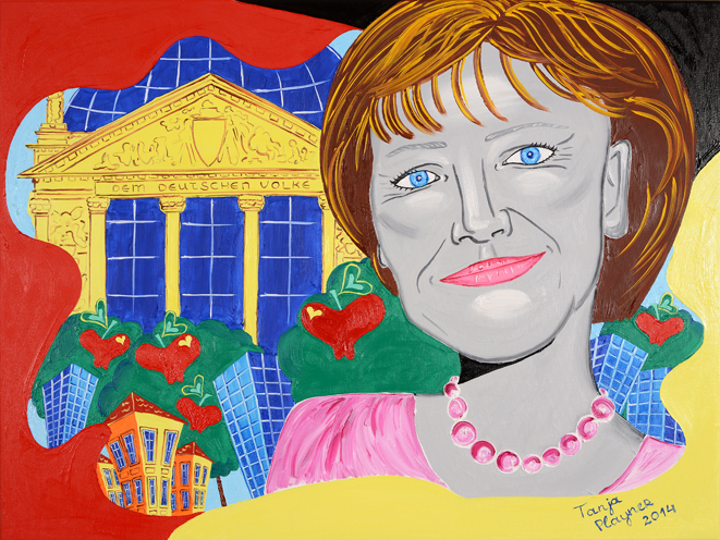 Famous pop art artist Tanja Playner - Angela Merkel in dem Kunstwerk Famous pop art artist Tanja Playner - Angela Merkel in dem Kunstwerk