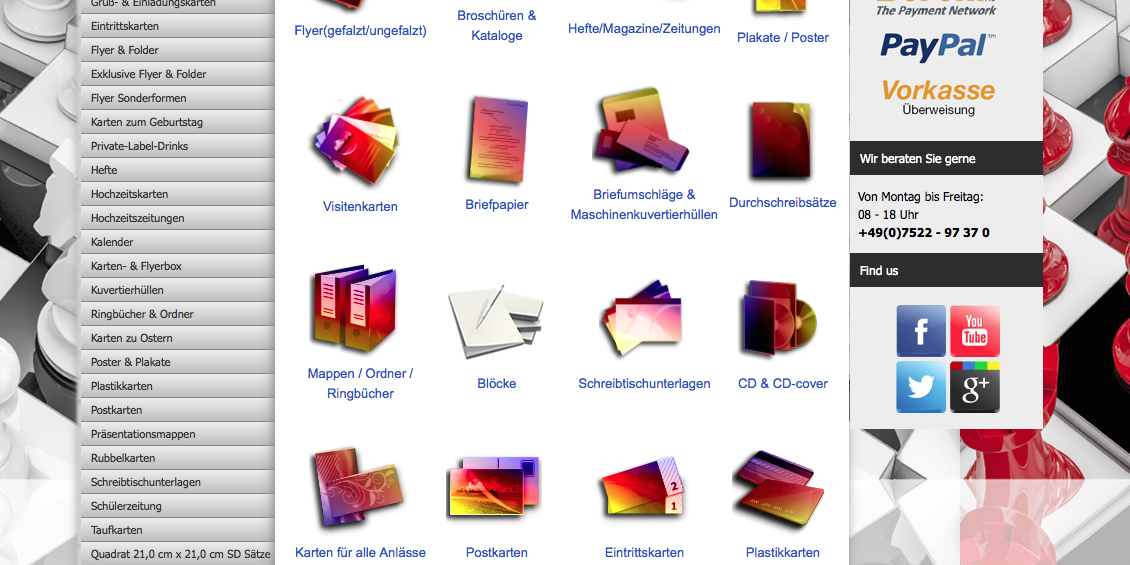 Ein Blick auf den Offset-Shop von deutscher-digitaldrucker.de