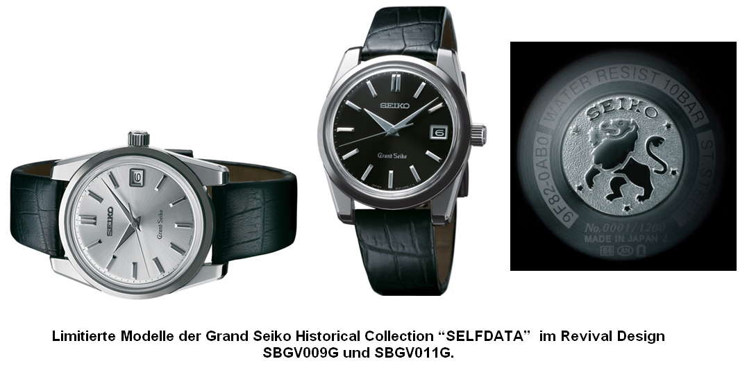 Limitierte Modelle der Grand Seiko Historical Collection SELFDATA im Revival Design. Limitierte Modelle der Grand Seiko Historical Collection SELFDATA im Revival Design.