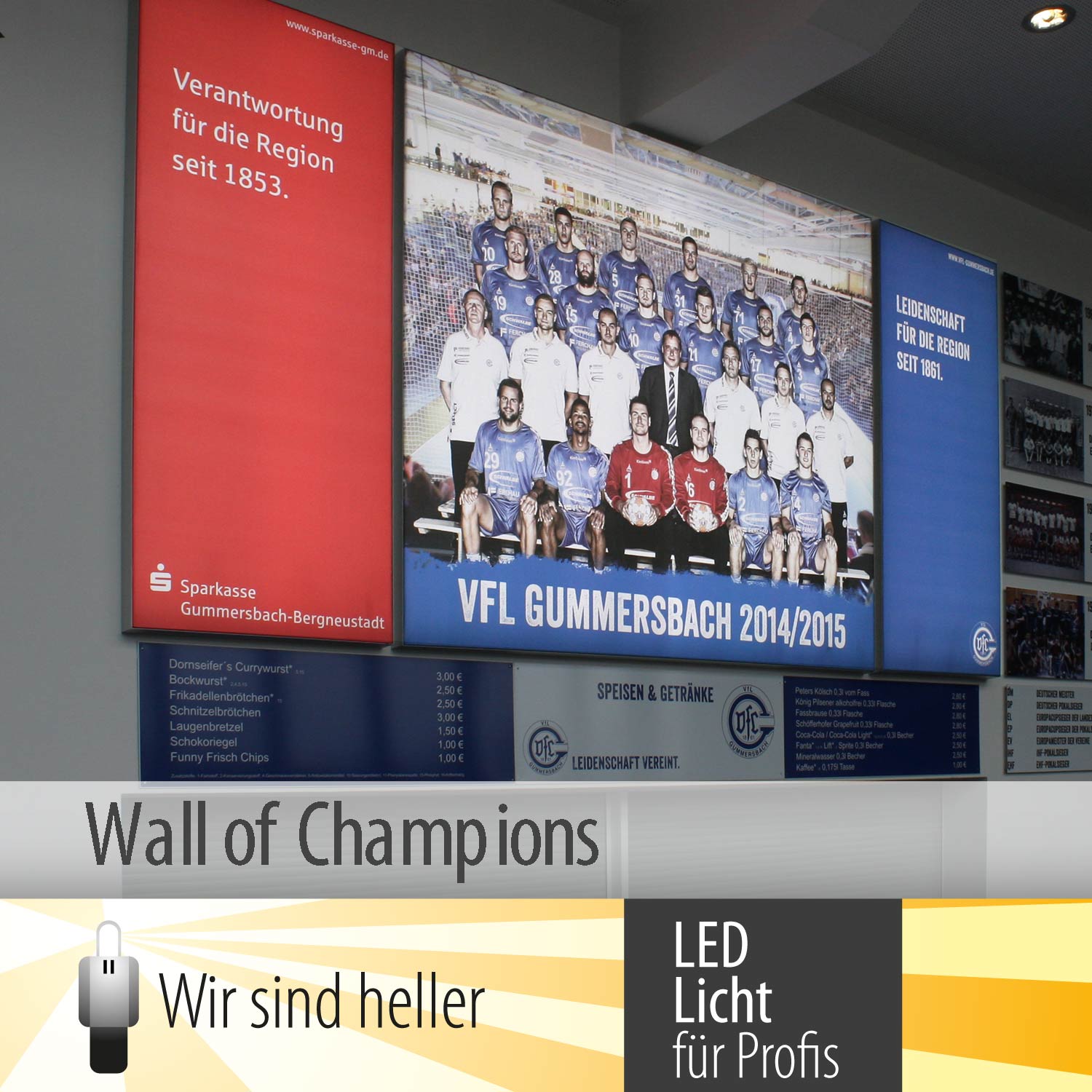 LED Beleuchtung für Wall of Champions