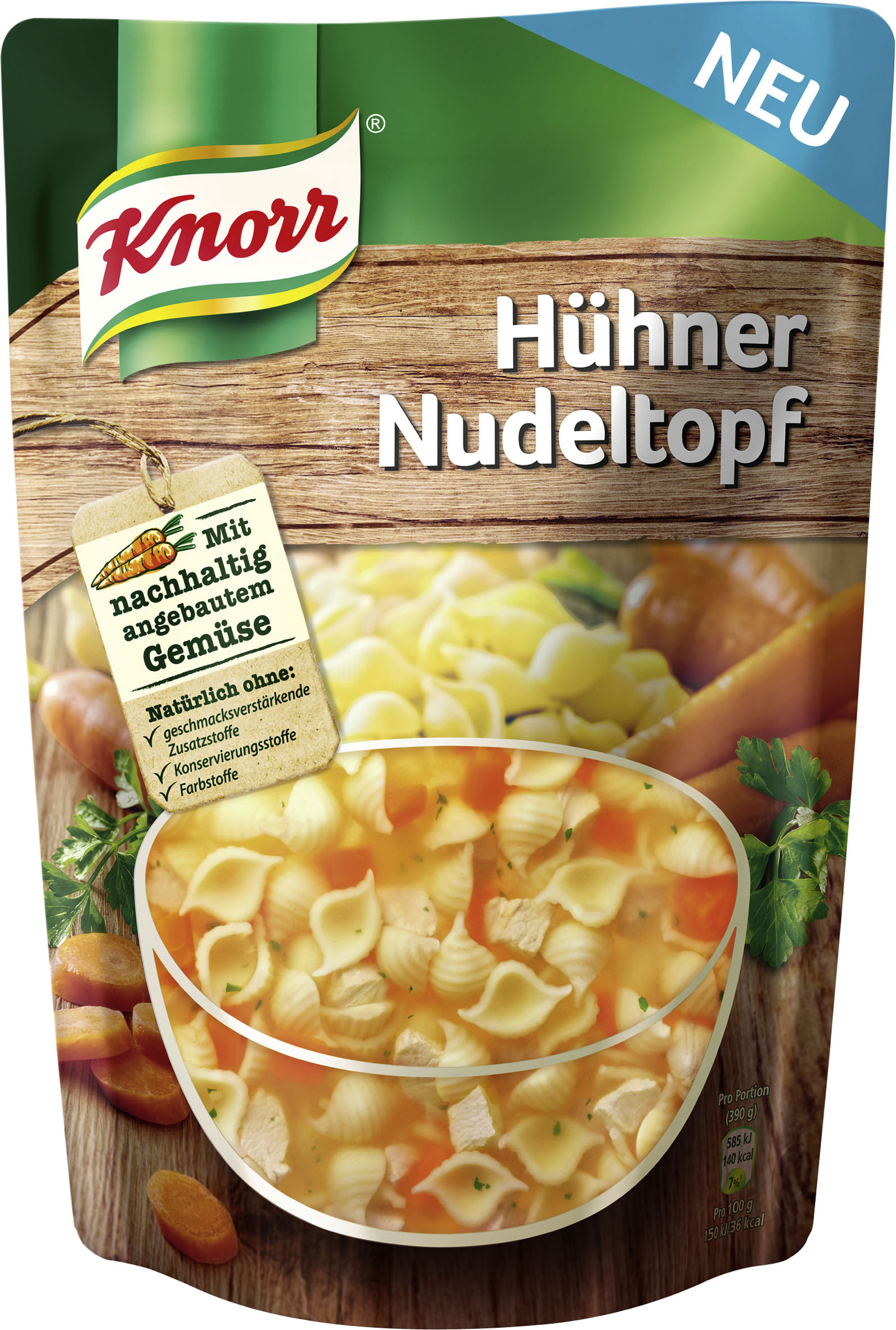 Hühner Nudeltopf?eine von fünf Varianten der neuen KNORR Eintöpfe