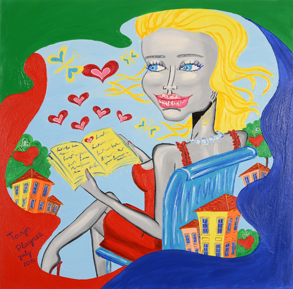 Pop Art - Bedeutende Pop Art Künstlerin Tanja Playner - Kunstwerk"Book of love"