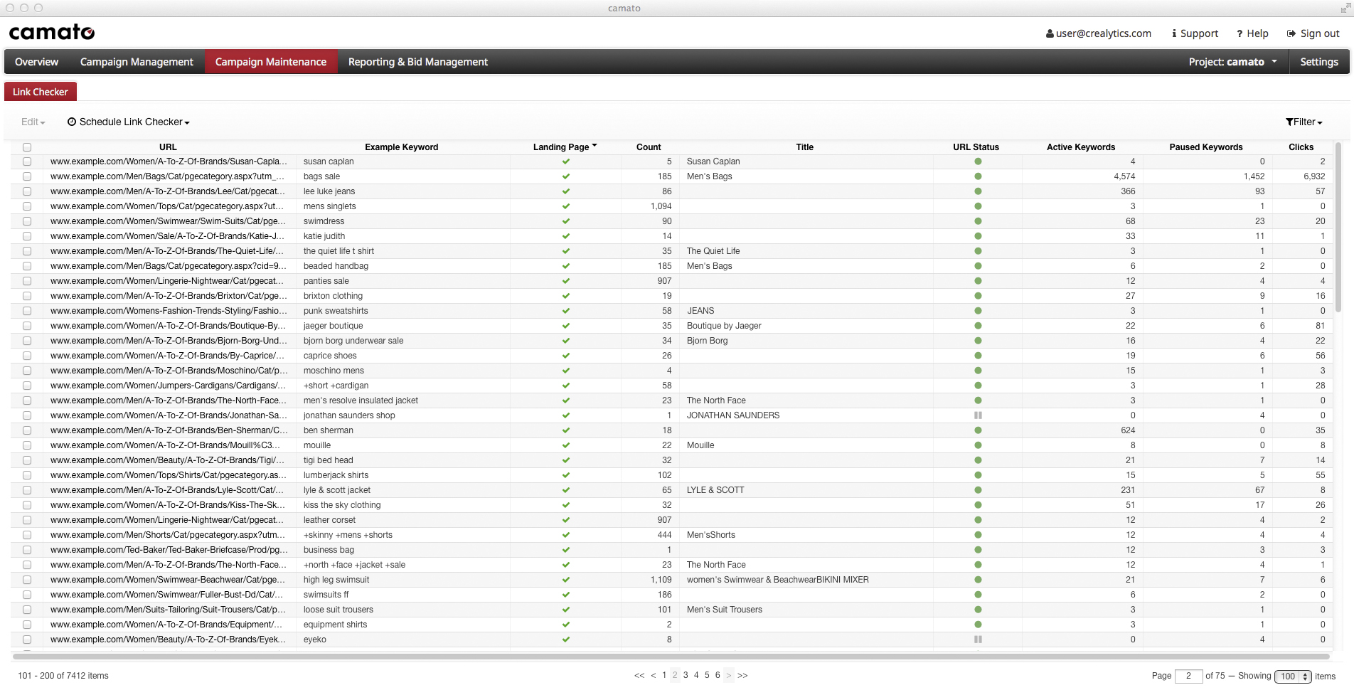 Der neue camato Link Checker