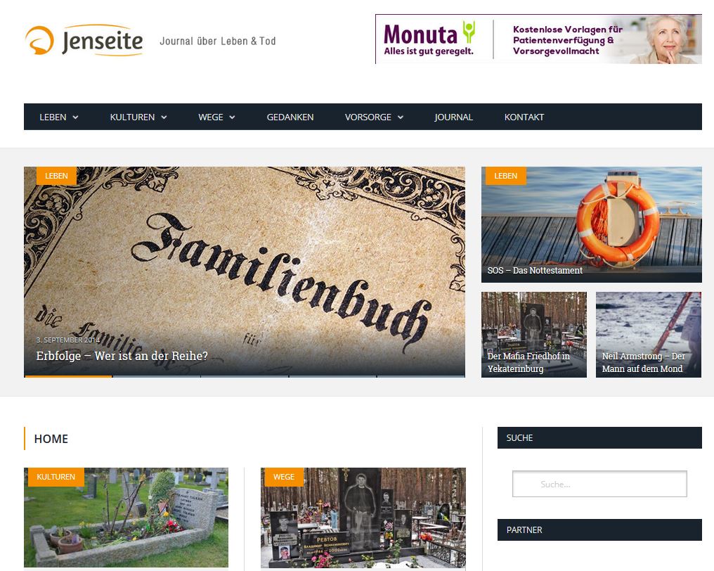 Screenshot Online-Journal"Jenseite" Screenshot Online-Journal"Jenseite"