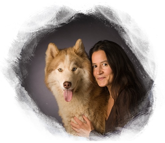 Pina Ferreiro mit ihrem Husky Yuma Pina Ferreiro mit ihrem Husky Yuma
