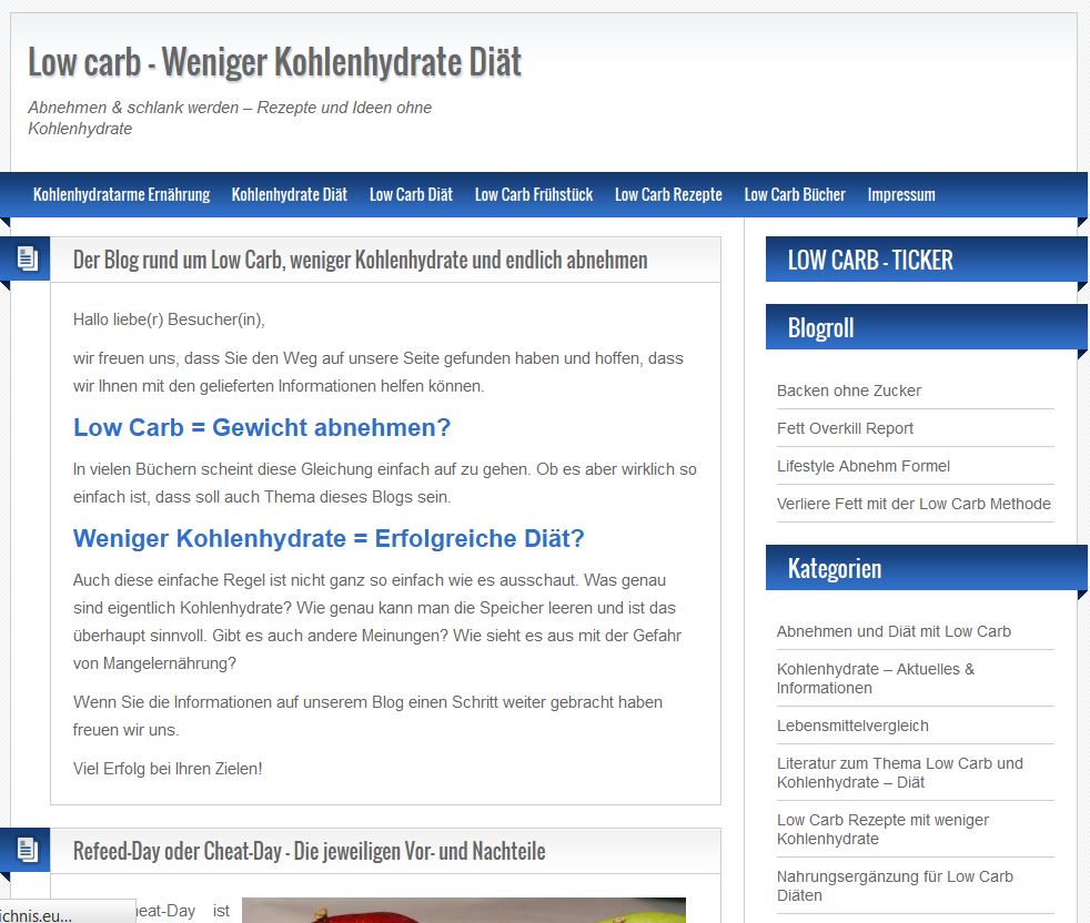 Blog rund um Kohlenhydrate Blog rund um Kohlenhydrate