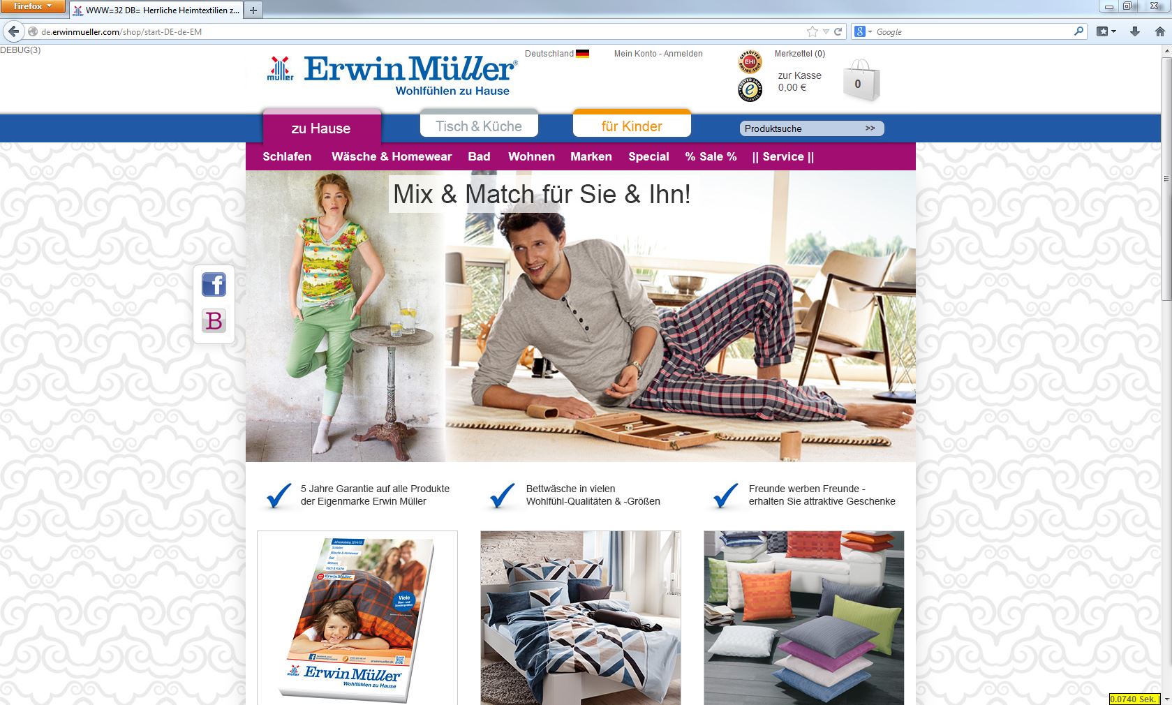 Neuer Onlinshop von www.erwinmueller.de