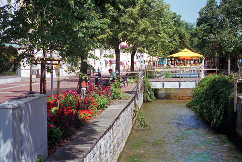 Die Keippstraße, bekannte und zentrale Fußgängerzone in Bad Wörishofen