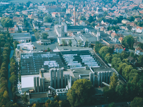 Der Huhtamaki Films-Standort in Forchheim aus der Luft Der Huhtamaki Films-Standort in Forchheim aus der Luft