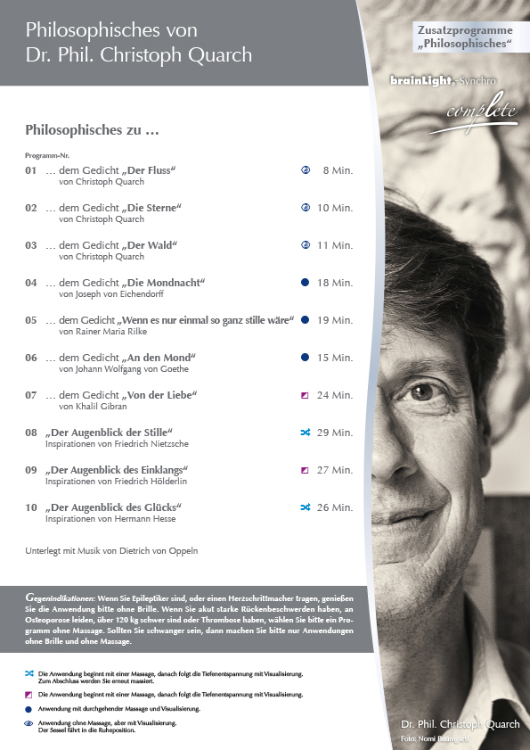 Die Programmtafel zu den neuen philosophischen Programmen von brainLight Die Programmtafel zu den neuen philosophischen Programmen von brainLight