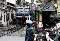 Bahnübergang in Hanoi Bahnübergang in Hanoi