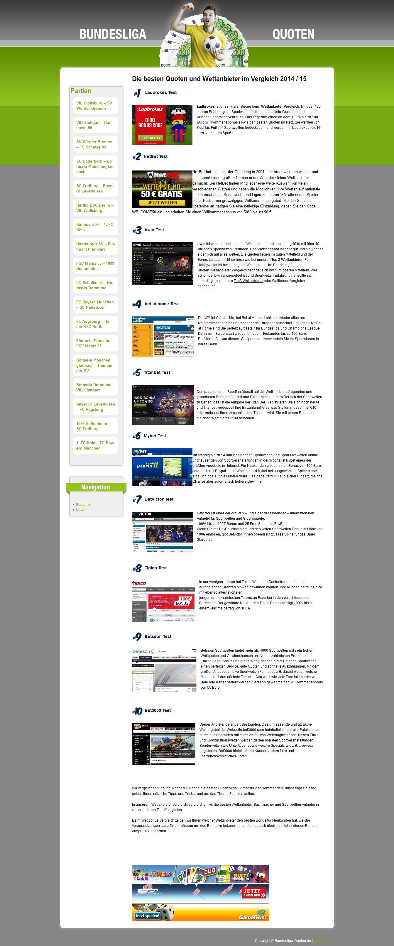 Bundesliga Quoten Bundesliga Quoten