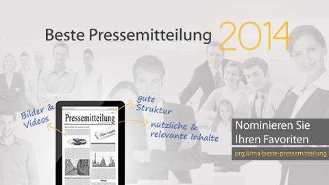 Online-Pressemitteilungen nominieren und tolle Preise gewinnen.