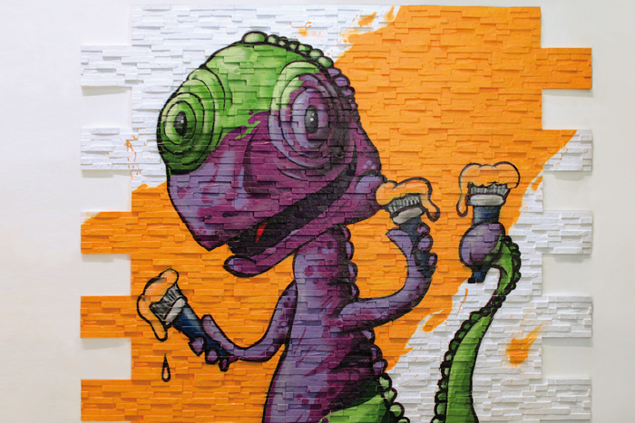 Ein witziges Graffiti an der Wand macht sich im Kinderzimmer besonders gut.