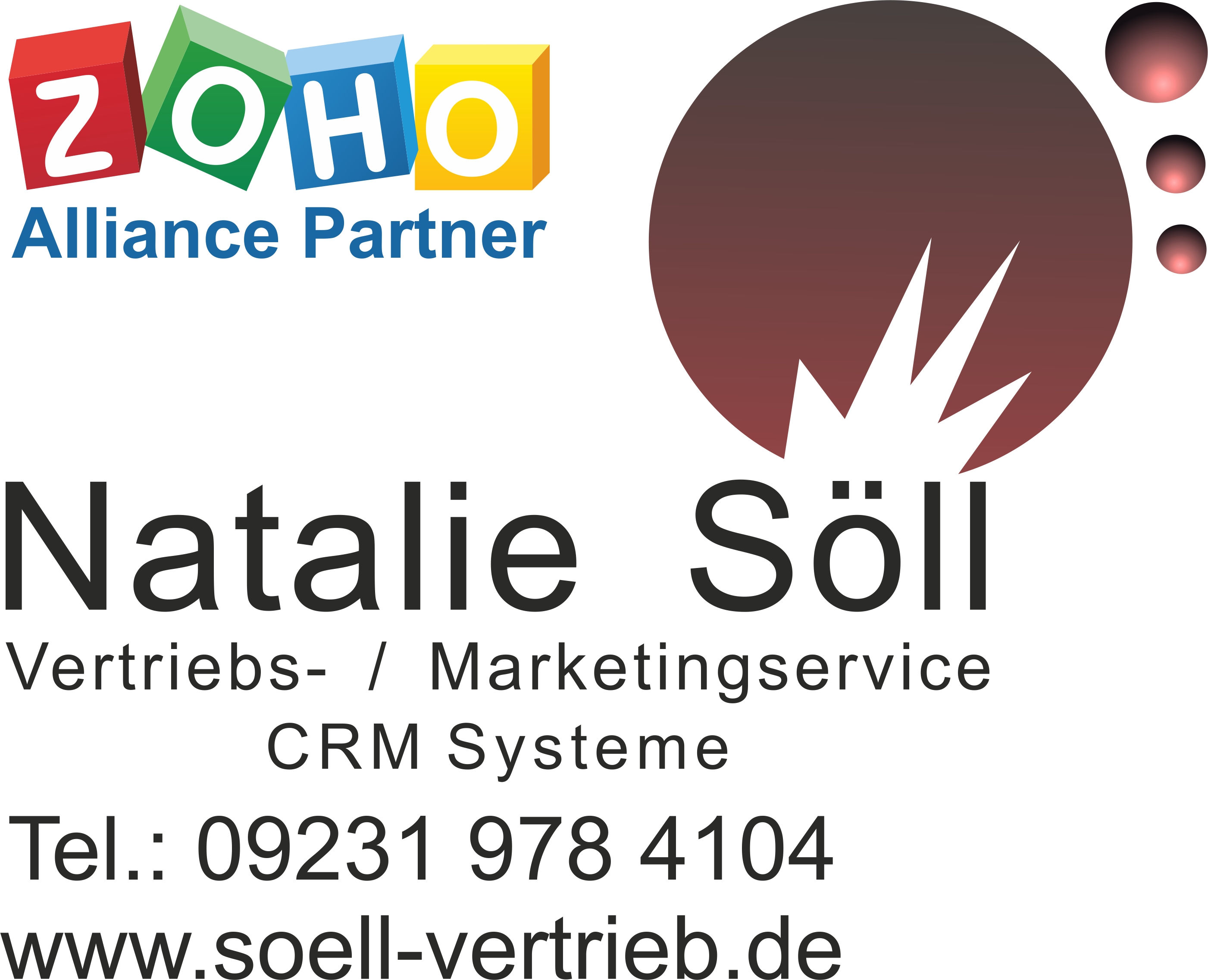 Zoho Alliance Partner - Natalie Söll Vertriebs- und Marketingservice Zoho Alliance Partner - Natalie Söll Vertriebs- und Marketingservice