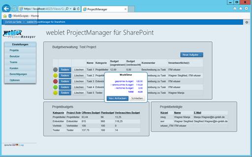 ?weblet ProjectManager for SharePoint?