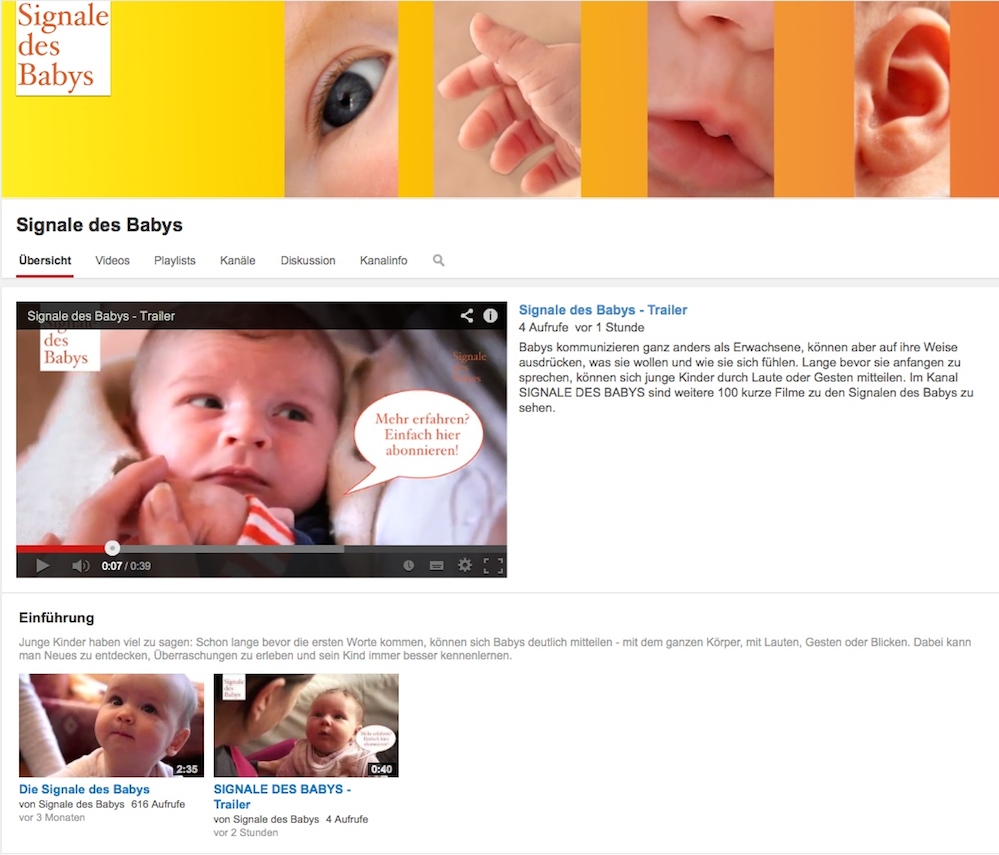 Signale des Babys - der neue YouTube-Kanal