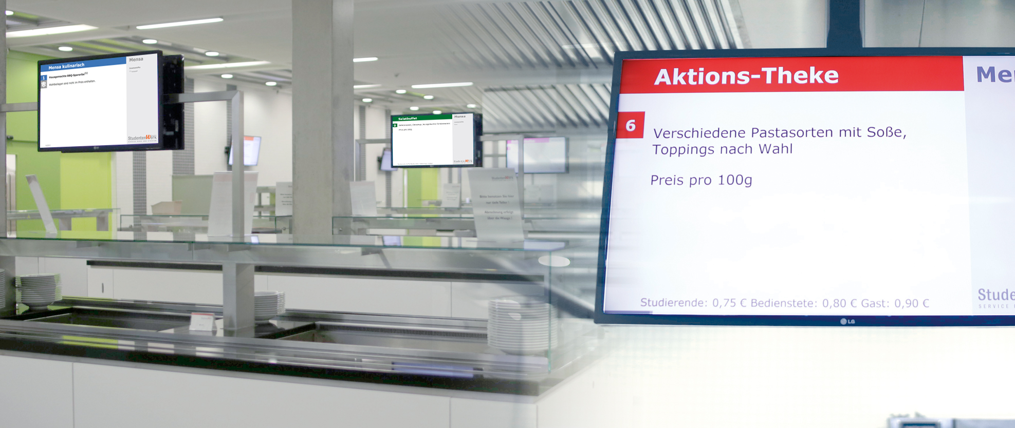 sis Digital Signage Netzwerk im Studentenwerk Bielefeld