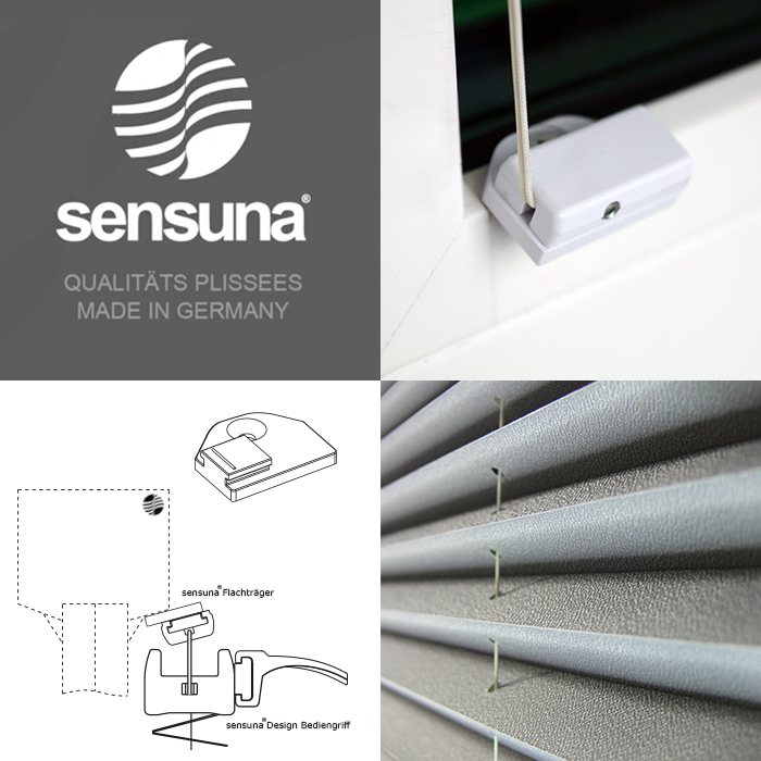 sensuna®Flachträcher zur Plissee Glasleistenmontage