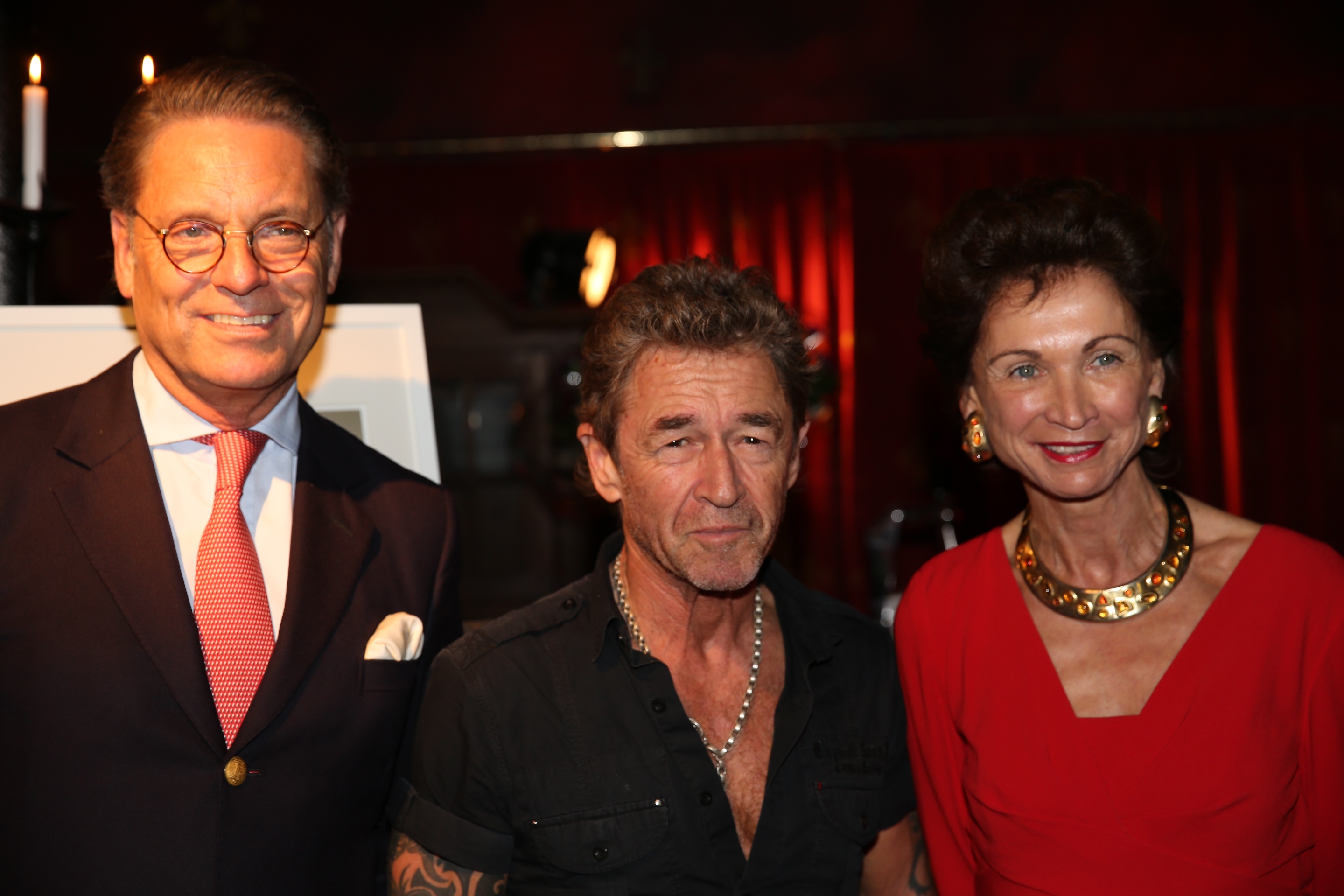 Theodor J. Tantzen, Peter Maffay und Jeannette Gräfin Beissel von Gymnich bei Buchpräsentation auf B Theodor J. Tantzen, Peter Maffay und Jeannette Gräfin Beissel von Gymnich bei Buchpräsentation auf B