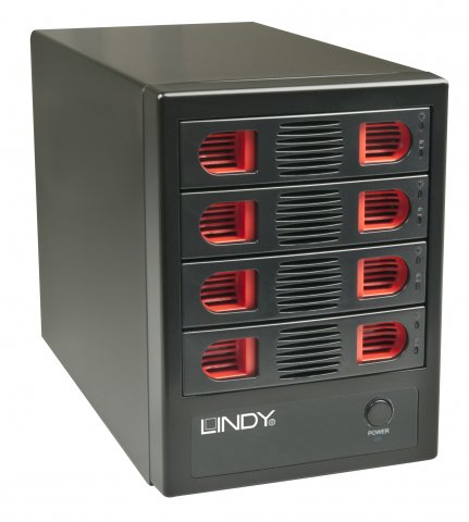 Quad Drive SAS / SATA Multilane SFF-8470 Desktop-Festplattengehäuse für 4 HDDs von LINDY Quad Drive SAS / SATA Multilane SFF-8470 Desktop-Festplattengehäuse für 4 HDDs von LINDY