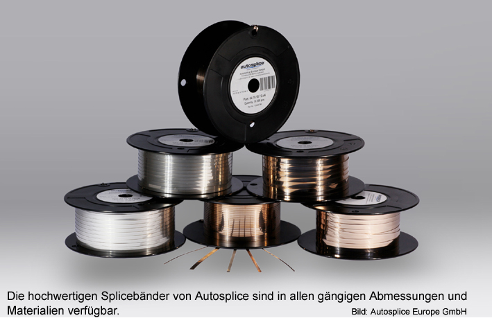 Hochwertige Splicebänder von Autosplice gibt es in allen gängigen Abmessungen und Material
