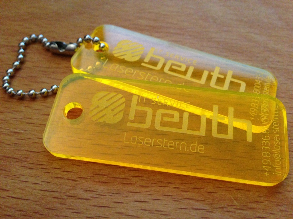 Acryl Schlüsselanhänger Lasergraviert& Lasergeschnitten