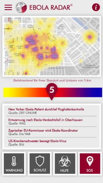 Ebola App 'Ebolar Radar' Ebola App 'Ebolar Radar'