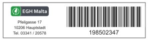 Personalisierter Aufkleber mit Barcode Personalisierter Aufkleber mit Barcode