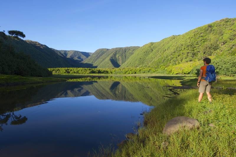 USA, Hawaii, Wanderung im Pololu Valley