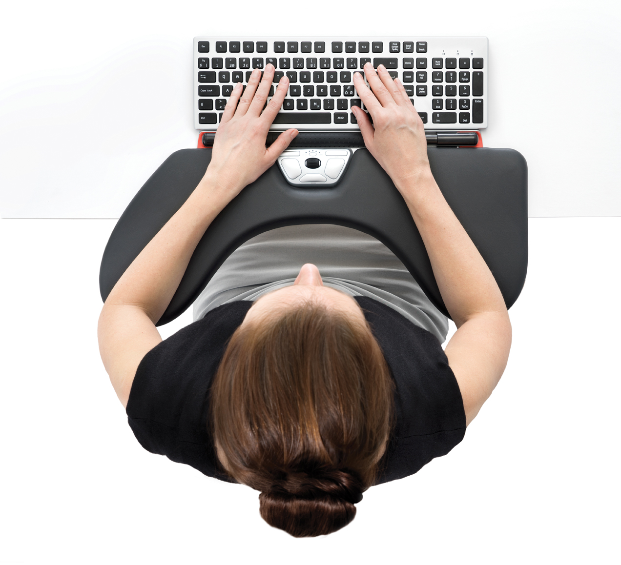 Die RollerMouse RED ermöglicht schmerzfreies und entspanntes Arbeiten am Computer.