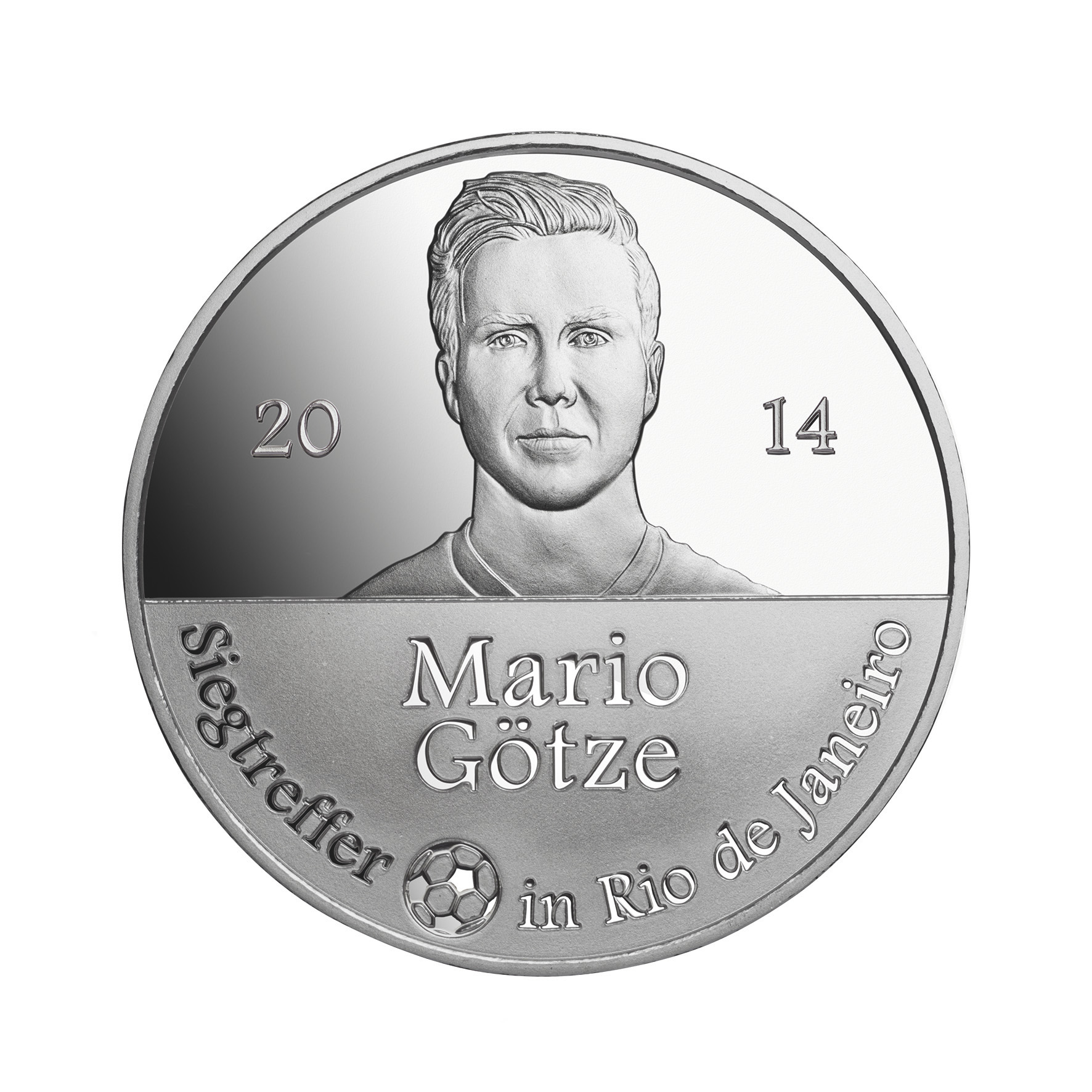 Degussa Medaille des Fußball WM-Helden Mario Götze Degussa Medaille des Fußball WM-Helden Mario Götze