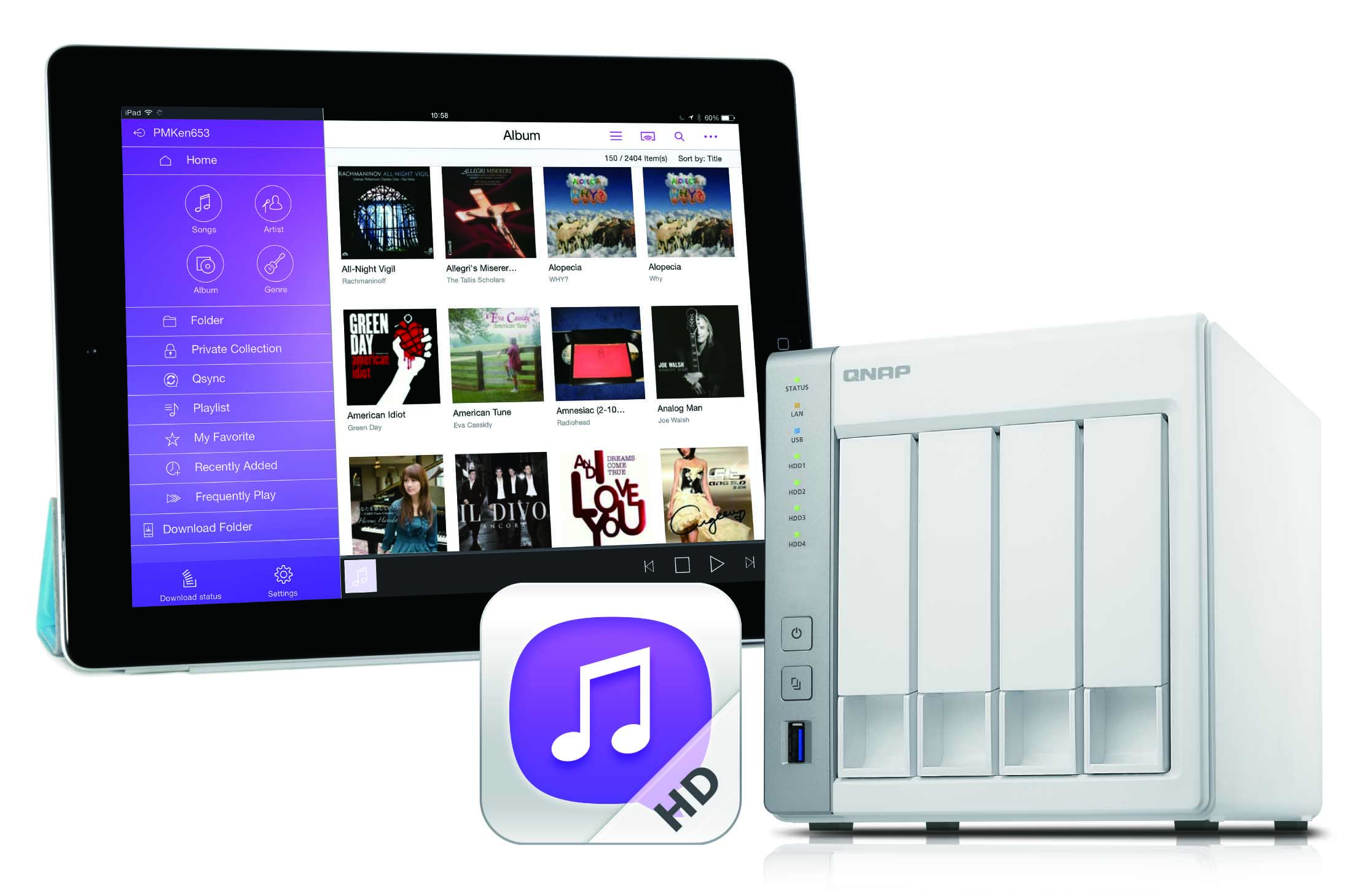 App Qmusic HD von QNAP: Musik vom Turbo NAS auf dem iPad streamen und verwalten App Qmusic HD von QNAP: Musik vom Turbo NAS auf dem iPad streamen und verwalten