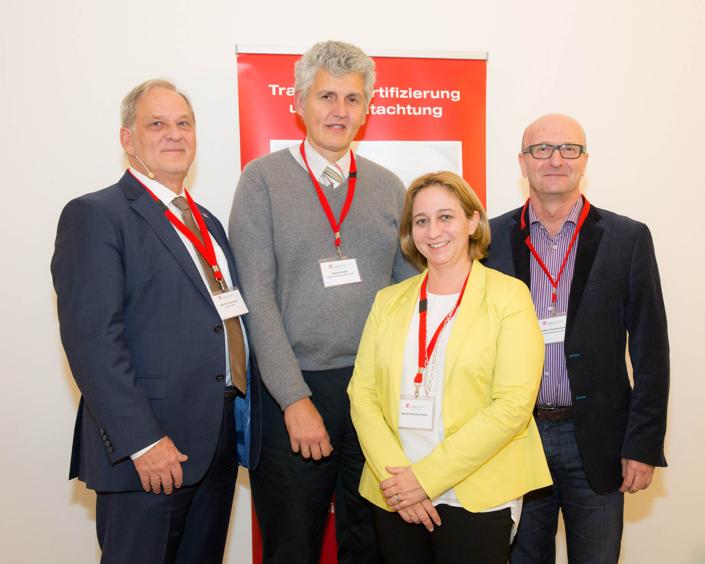 v.l.n.r: Günther Schreiber, Harald-Lothar Andel, Maria Kletecka-Pulker, Gustav Fischmeister